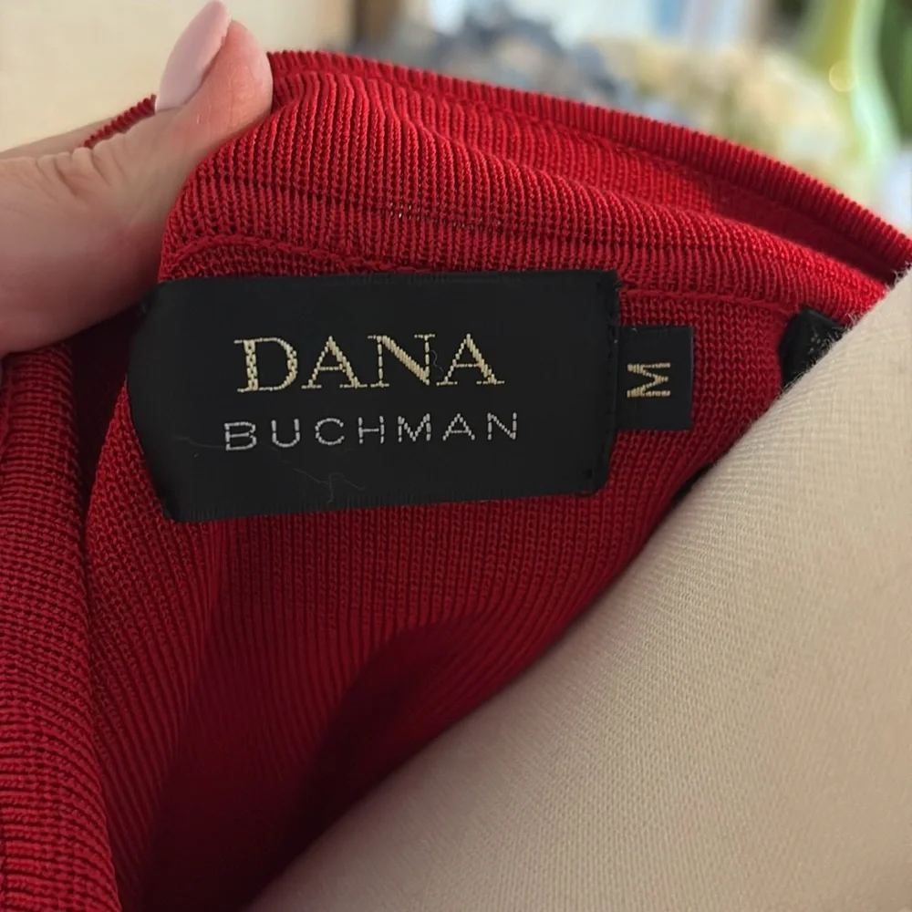 Dana Buchman red open cardigan sweater size medium - Picture 3 of 6